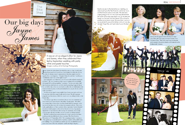Published work in Your West Midlands Wedding Magazine Real wedding feature of Jayne & James