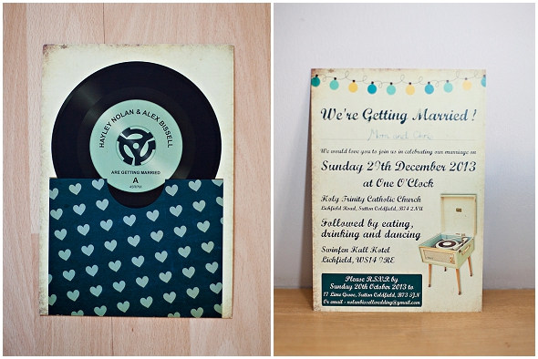 vinyl record wedding invitation