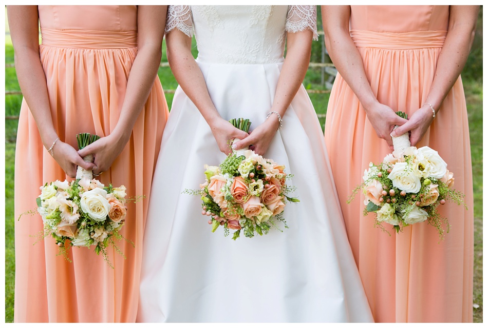 peach wedding at Kelham House