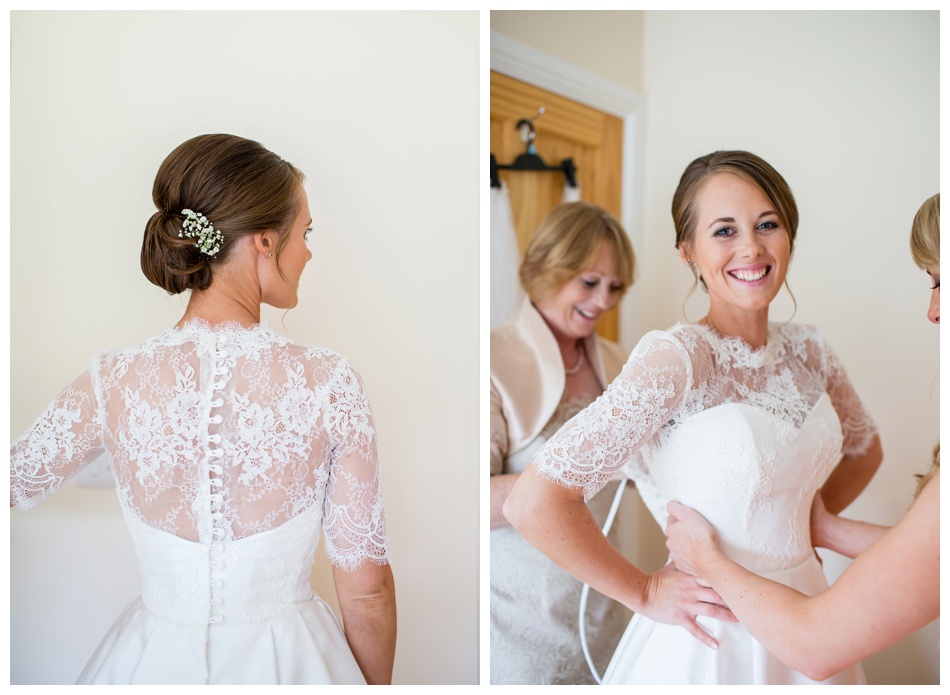 Bride getting ready at home