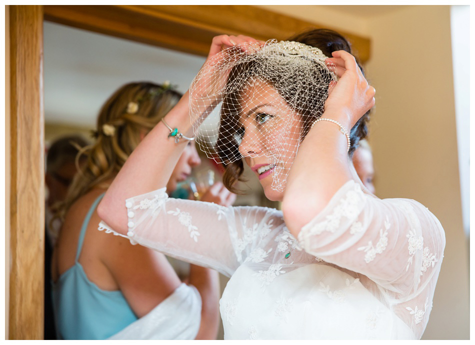 Bride in Birdcage Veil