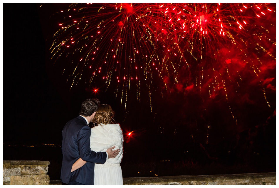 wedding fireworks at Deer Park Hall