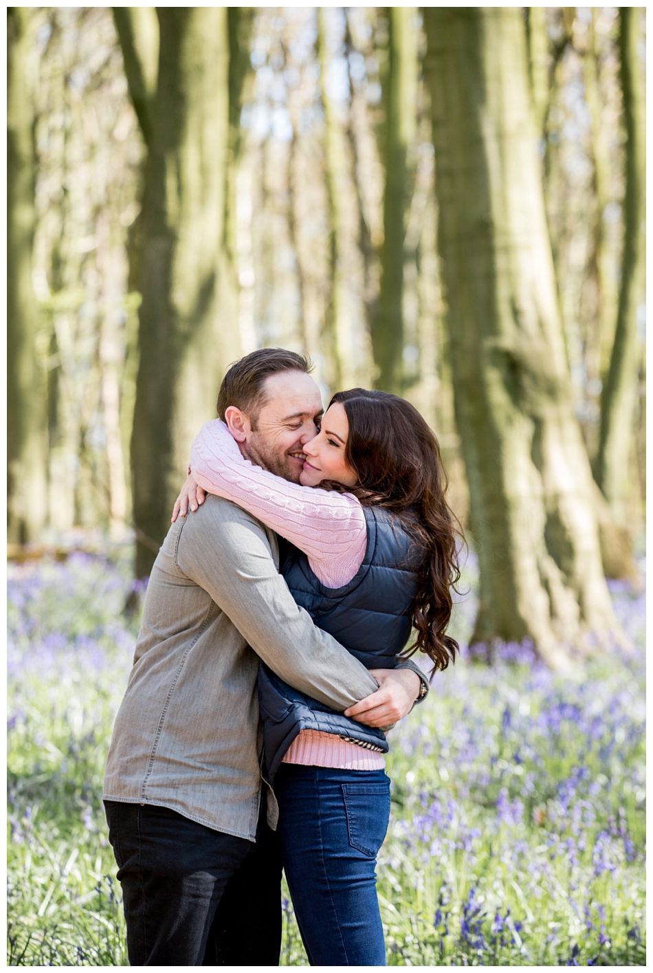 spring bluebells pre wedding shoot