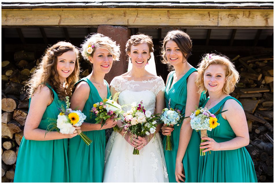 Bridesmaids in Boden dresses