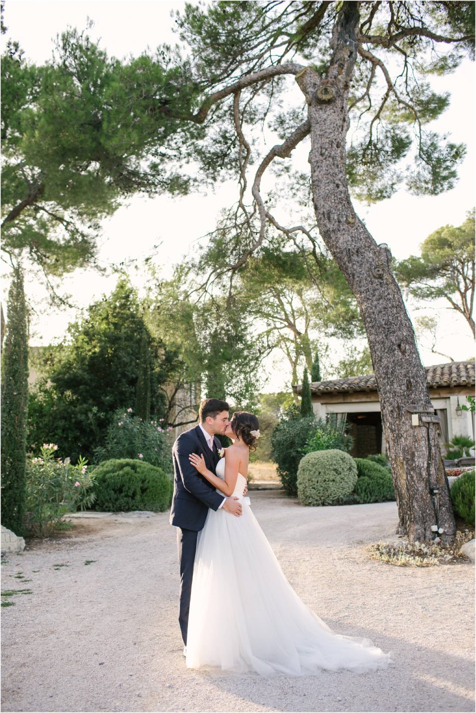 Romantic couple portrait at Mas de la Rose Wedding 