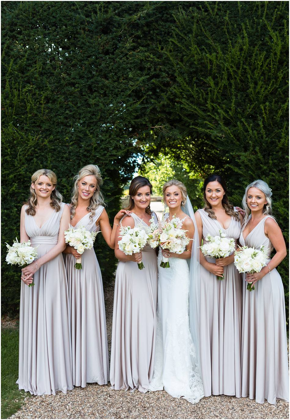 Bride with Bridesmaids at a Sudeley Castle wedding