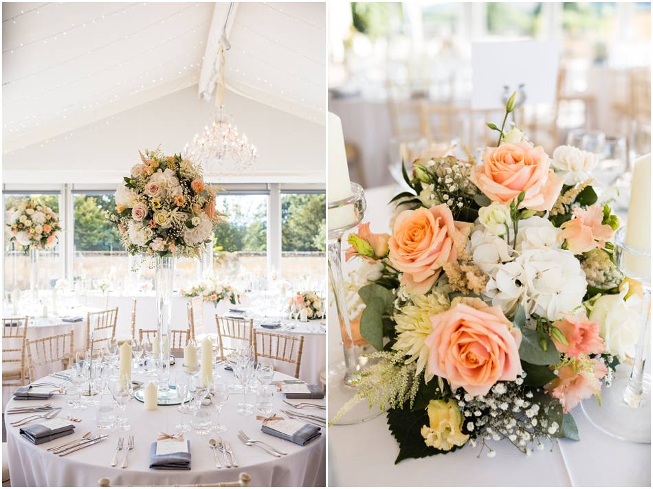 pastel flowers at Sudeley Castle wedding