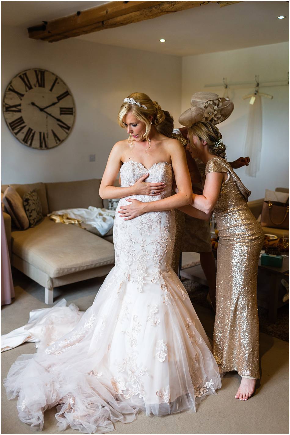 colourful curradine barns wedding with gold sequin dresses