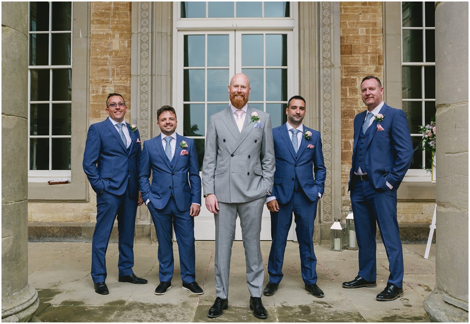 Compton Verney wedding photography; Groom and Groomsmen group photo