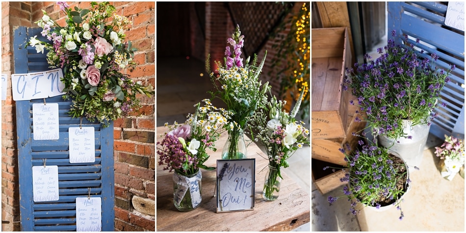 Shustoke Barn wedding photography; rustic styling table details