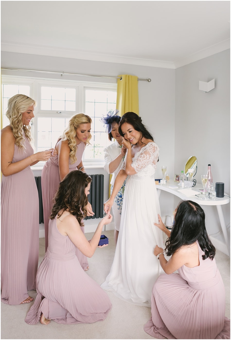 Bride getting ready for Gorcott Hall Wedding