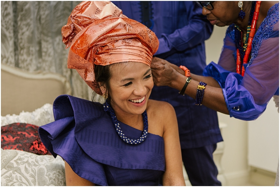 Nigerian wedding outfit at this Gorcott Hall wedding