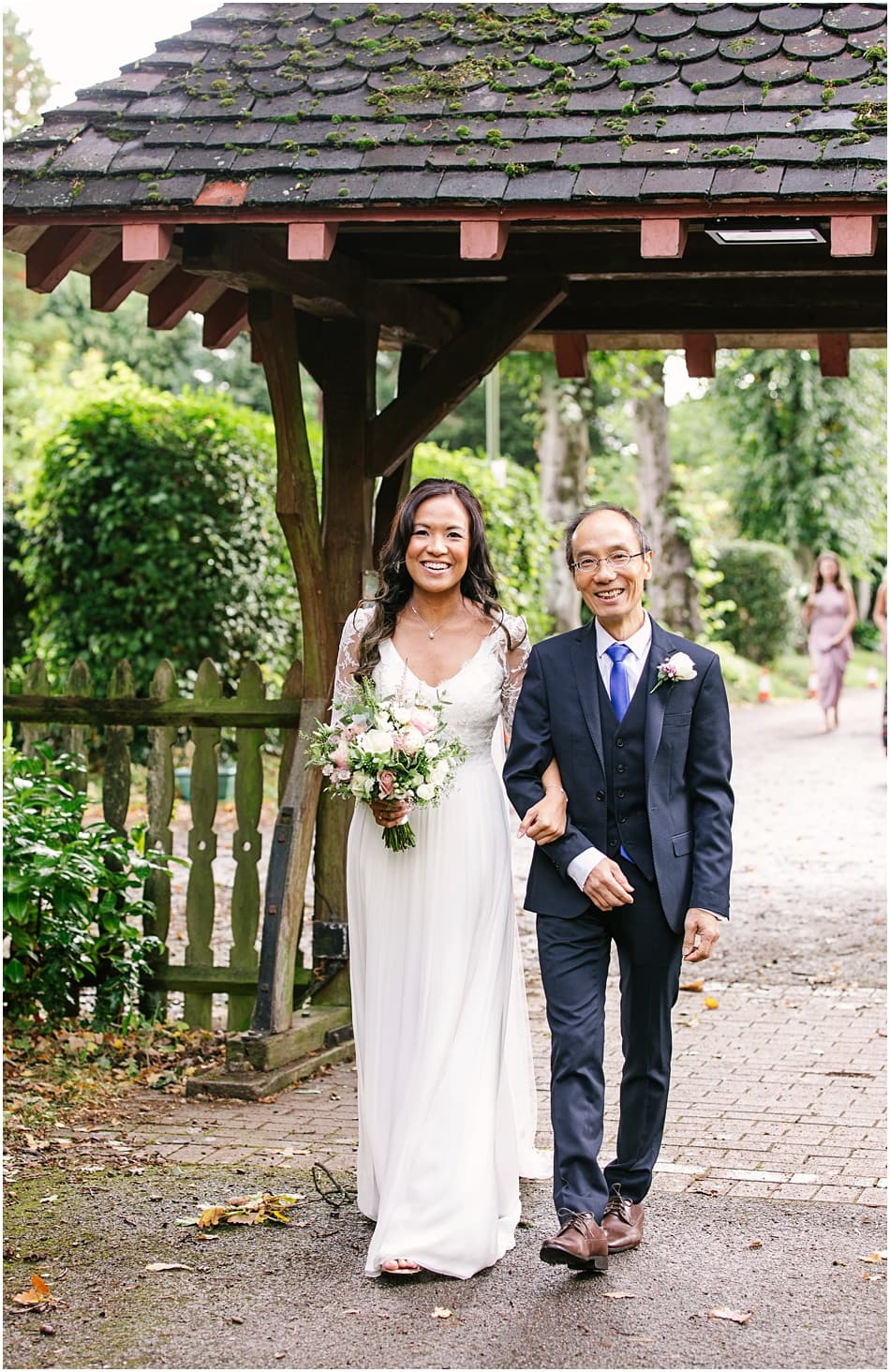 Bride with Father at St Marys Church, Sheldon, Birmingham