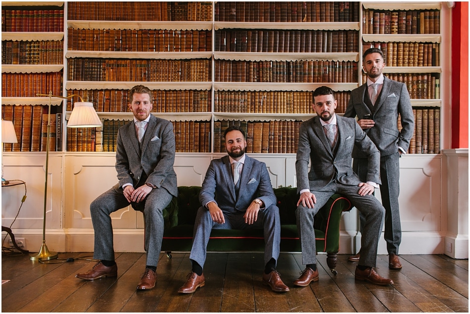 Groom and Groomsmen in the Iscoyd Park Library