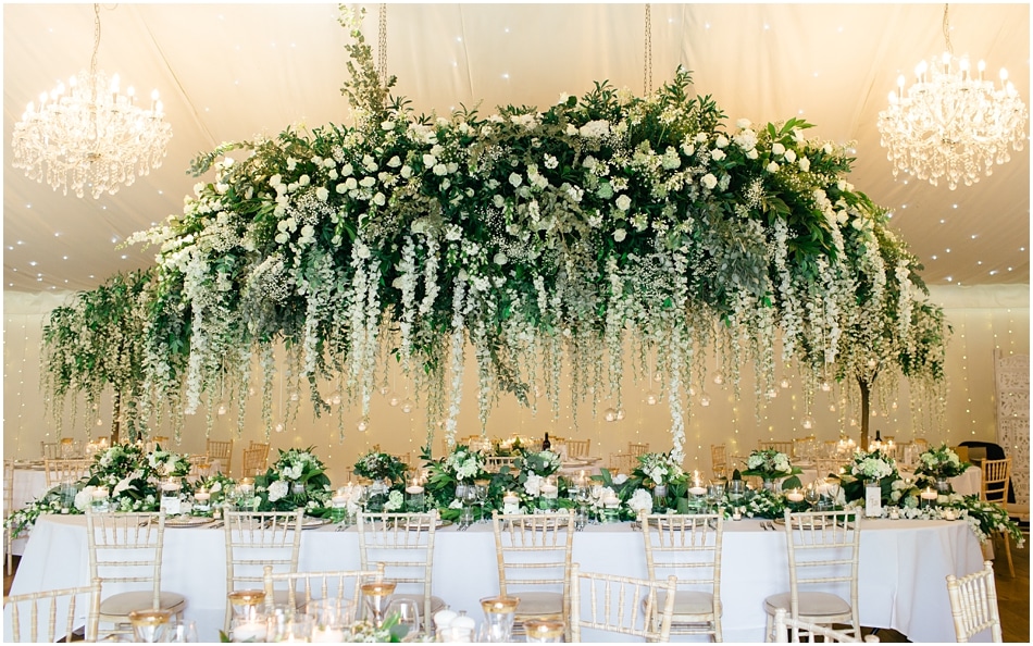 Red Floral Architecture wedding flowers at Iscoyd Park 