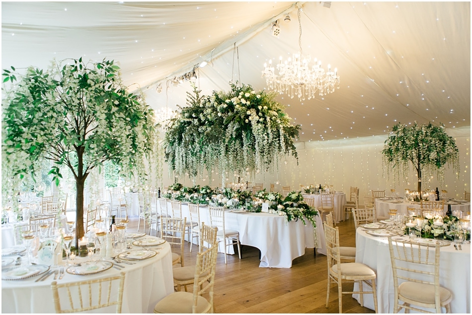 Red Floral Architecture Wedding Flowers at Iscoyd Park