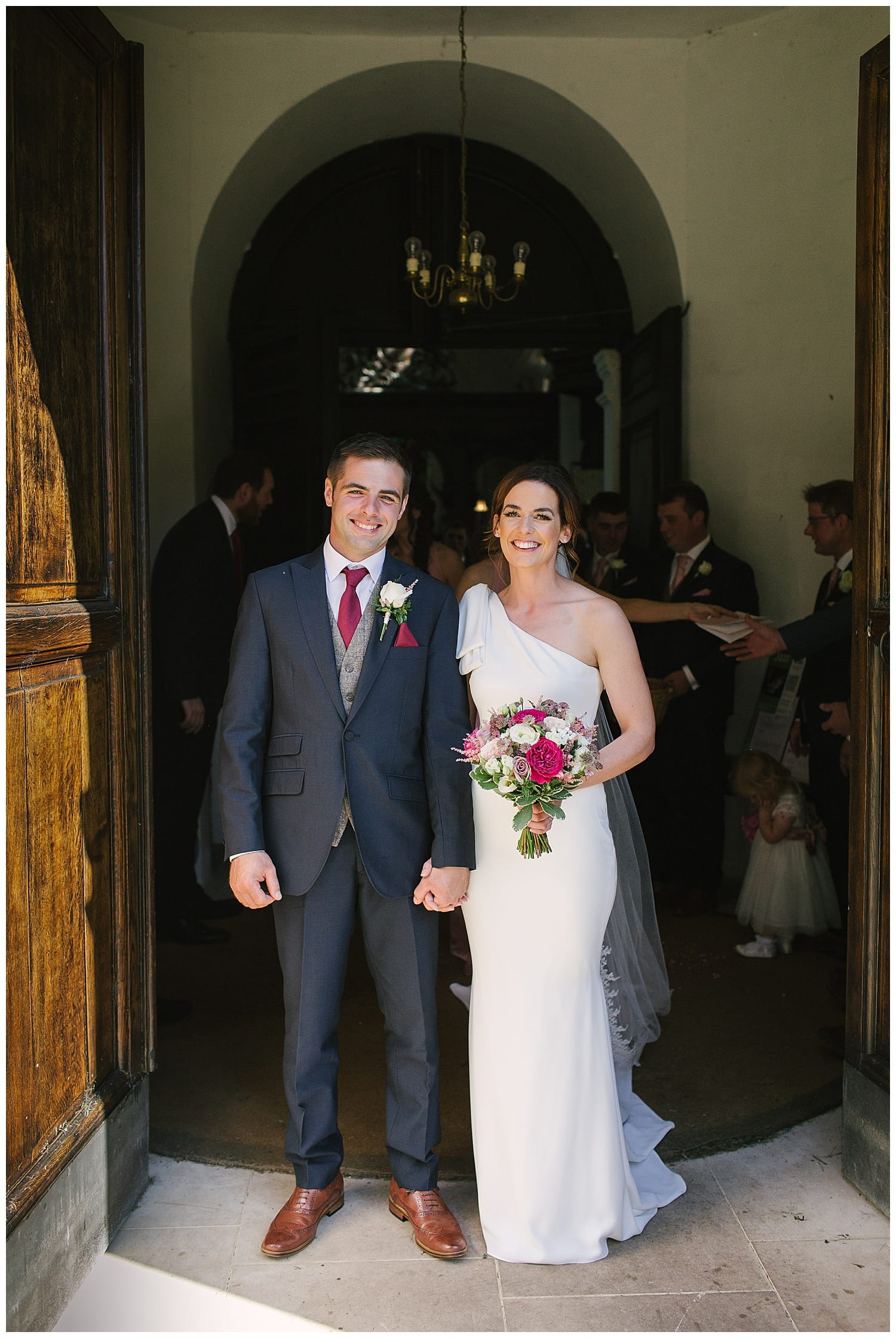 modern farming couple just married at Staffordshire church