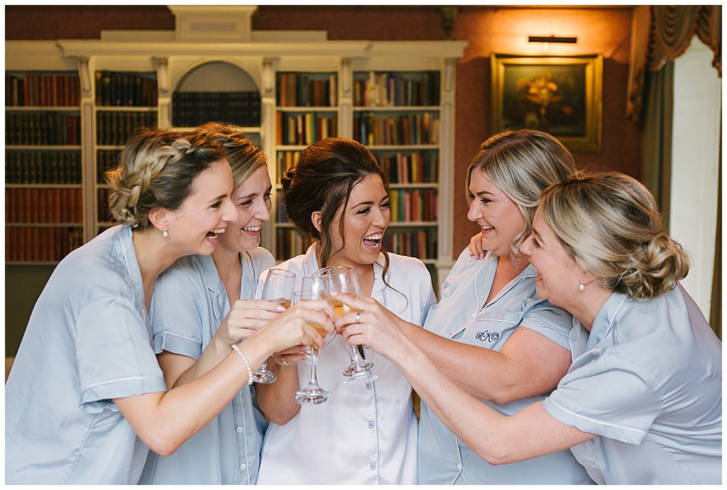 Bride and Bridesmaids getting ready