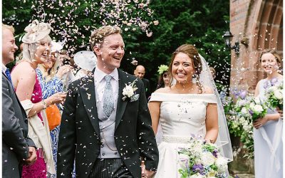 Marquee Reception at home in Shropshire with Church Wedding Ceremony