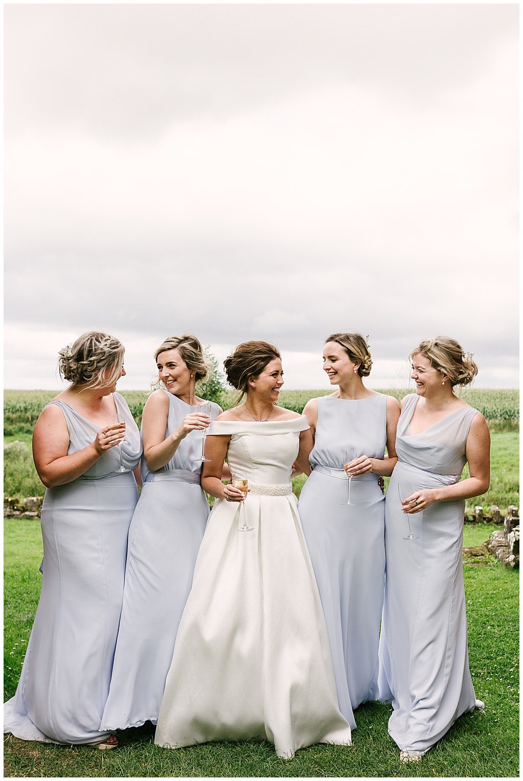 Bride and Bridesmaids at Lilleshall Abbey, Shropshire