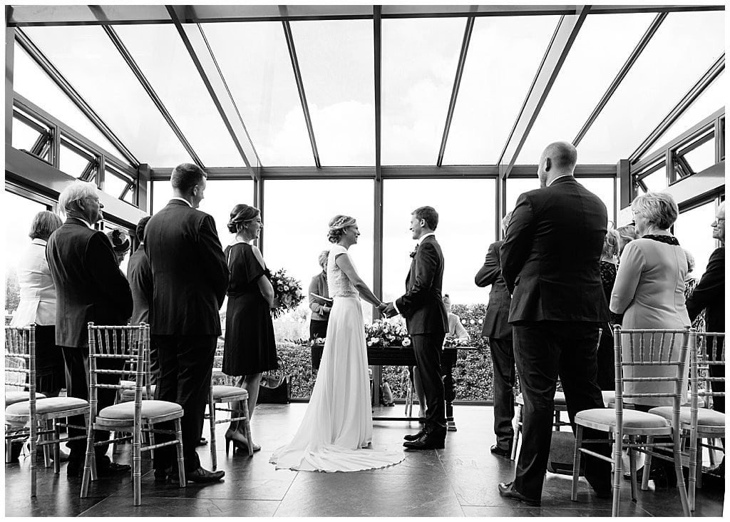 small and intimate barn wedding ceremony in Worcestershire