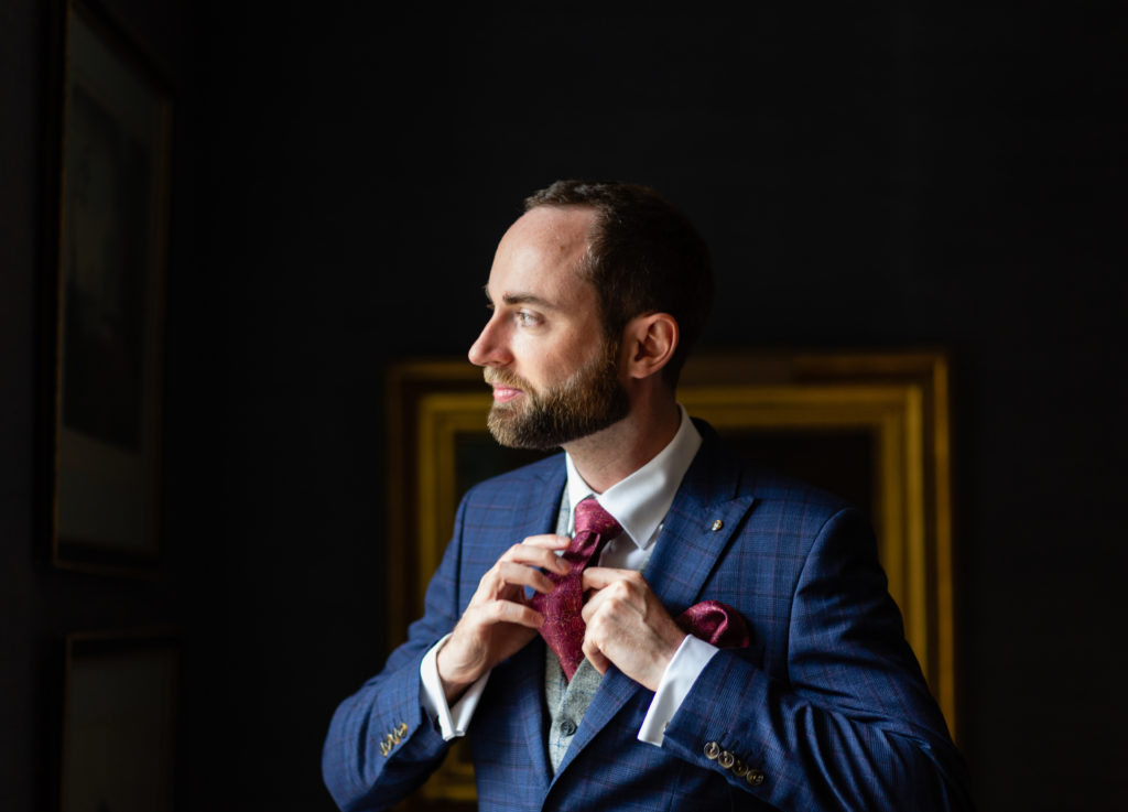 Groom portrait at Iscoyd Park