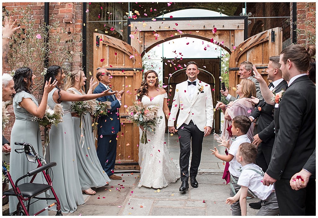 Confetti photo at Shustoke Barn