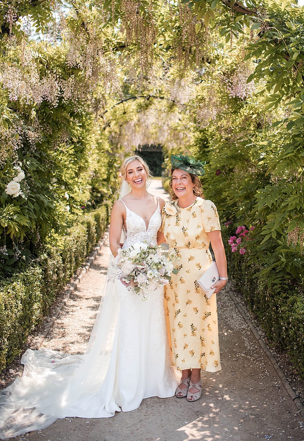 Happy Bride and her Mum at Thorpe Garden