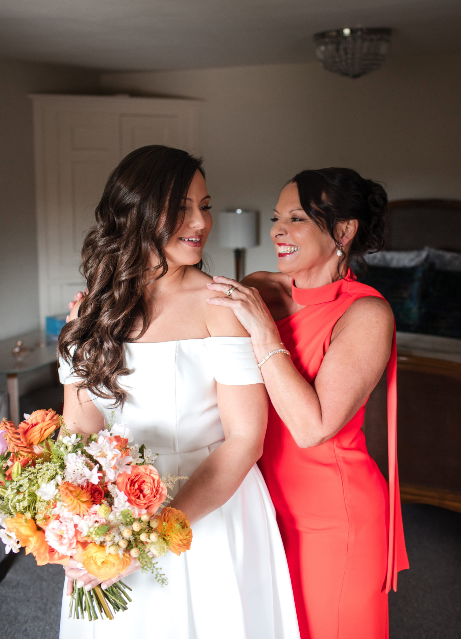 Bride with her Mum at St Johns House Lichfield